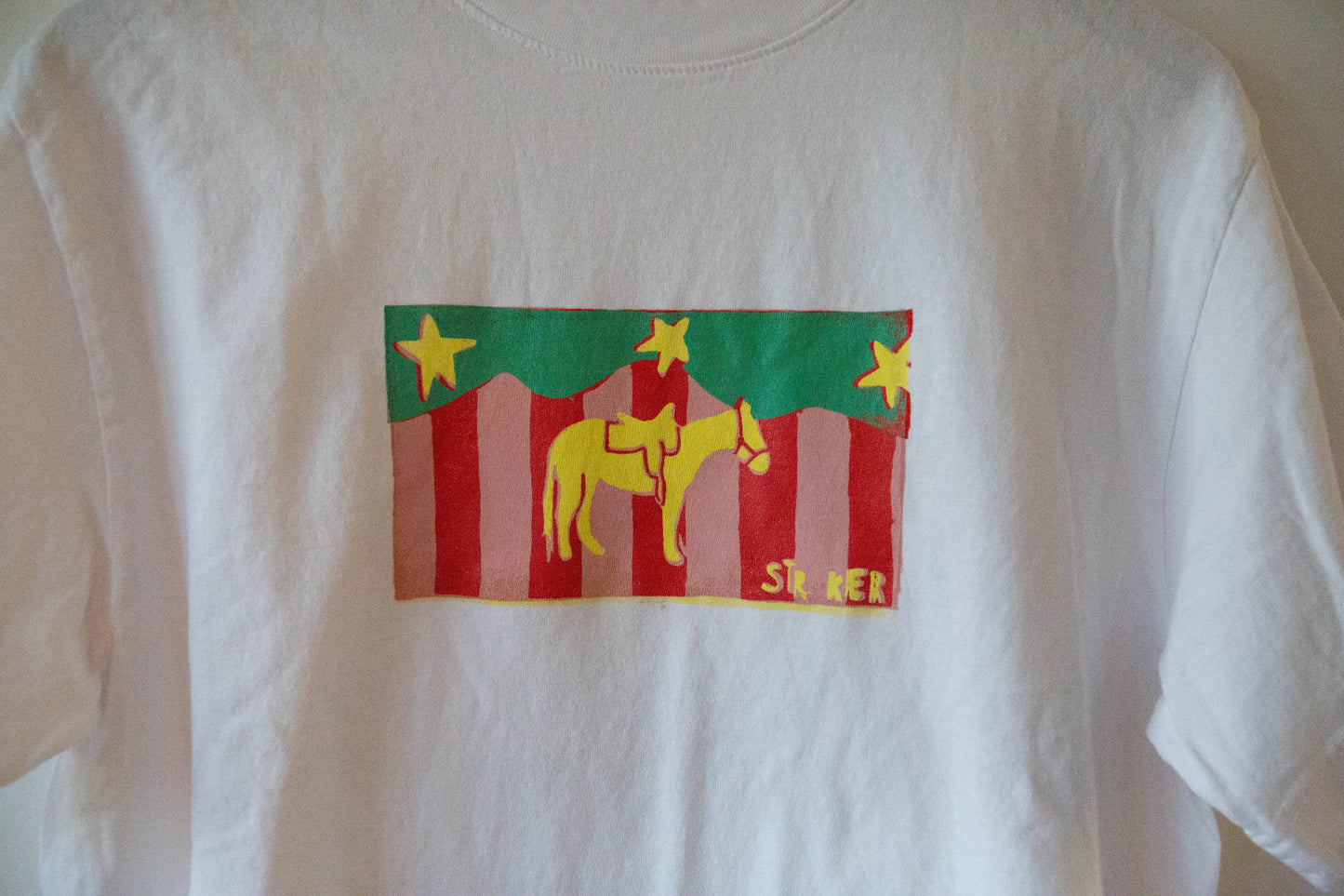 Striped Mountain Horse Tee in White, no.1