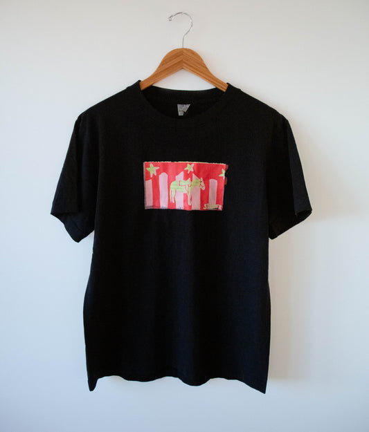 3-Color Horse Tee in Black, no.1