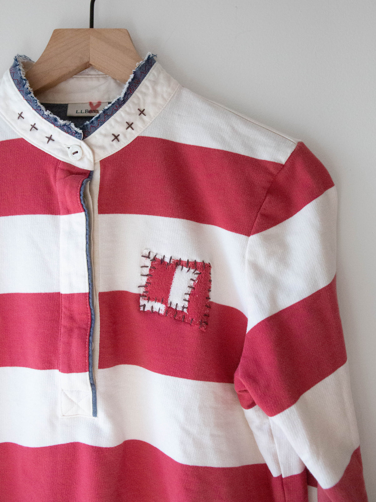 Red + White Striped Rugby Shirt