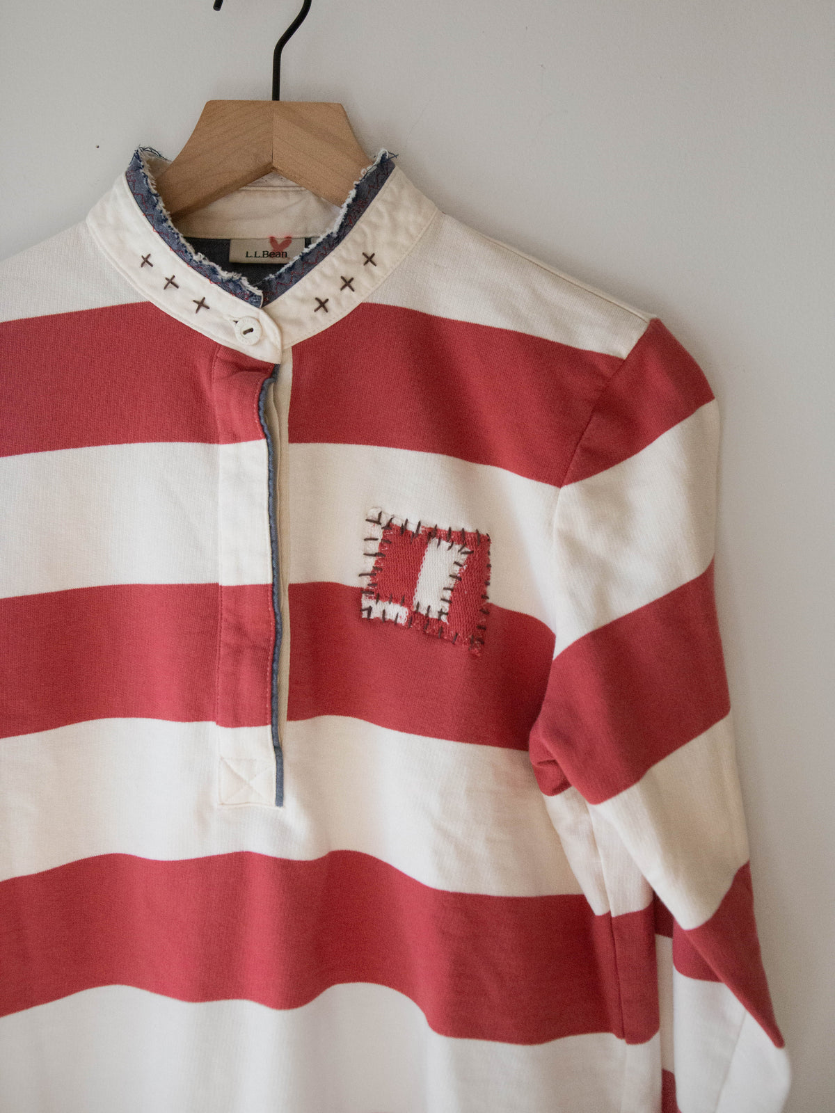 Red + White Striped Rugby Shirt