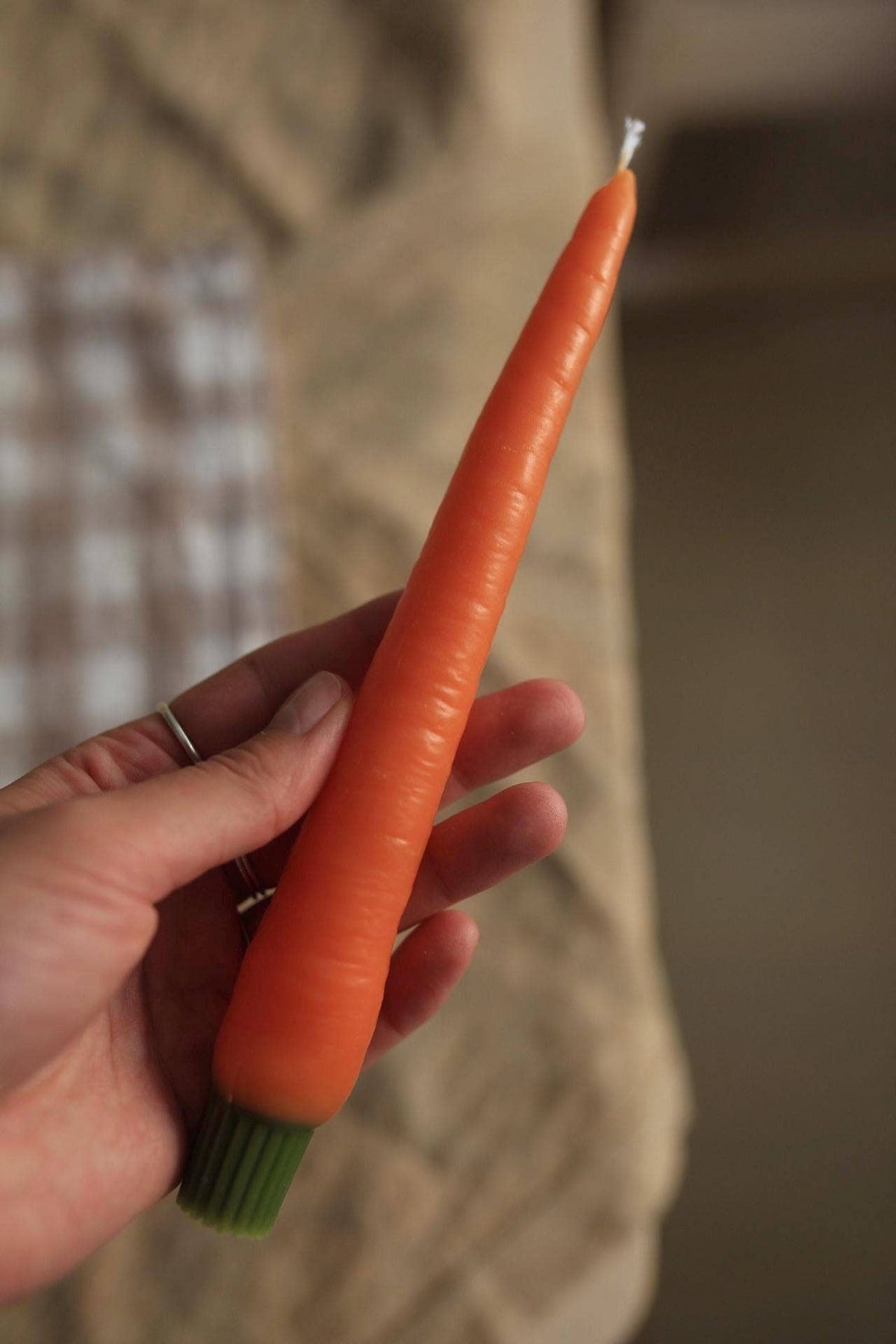 Carrot Beeswax Taper Candles, Set of 2
