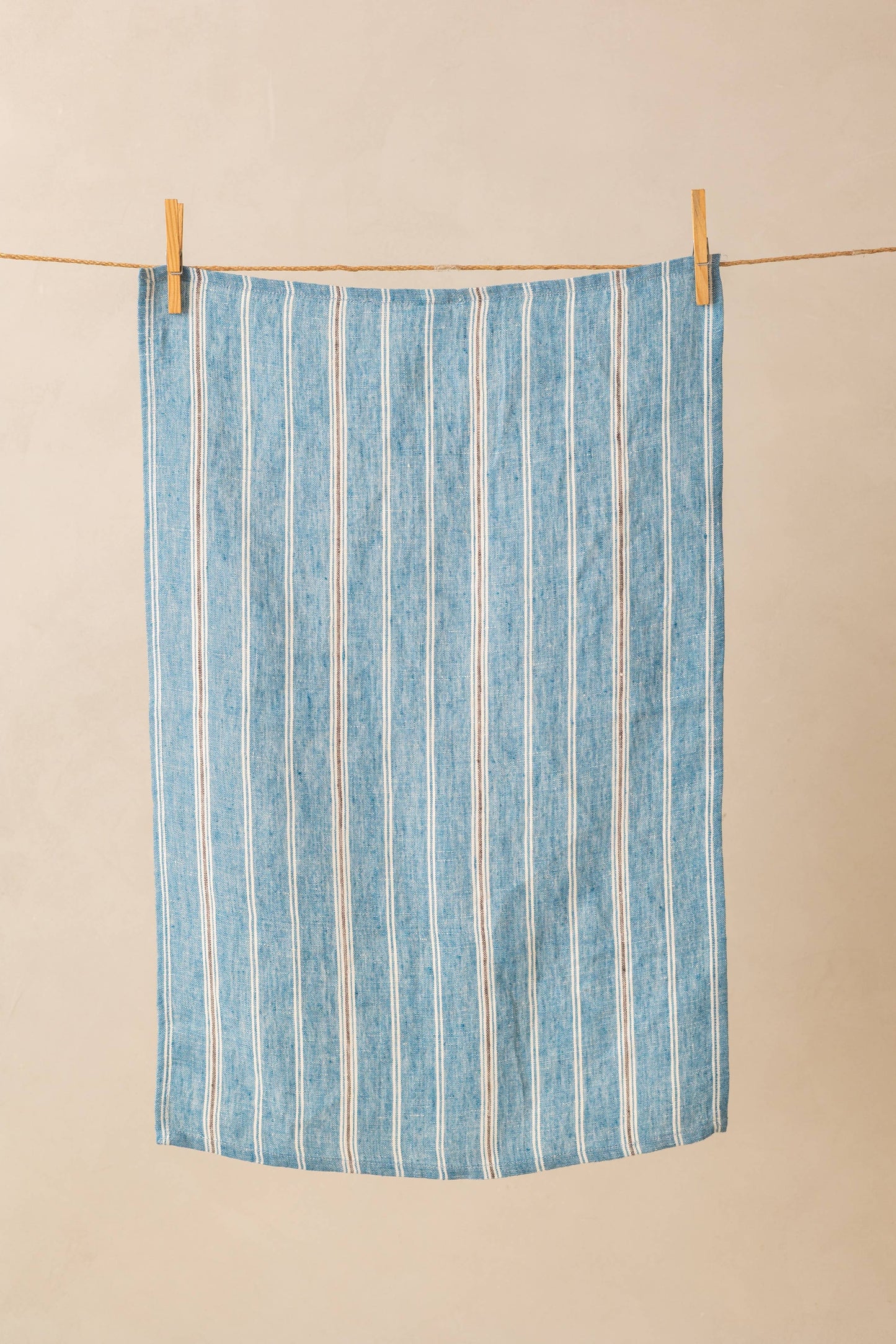Althea Linen Kitchen Towel, Blue Striped