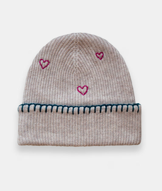 Wool + Cashmere Heart Beanie