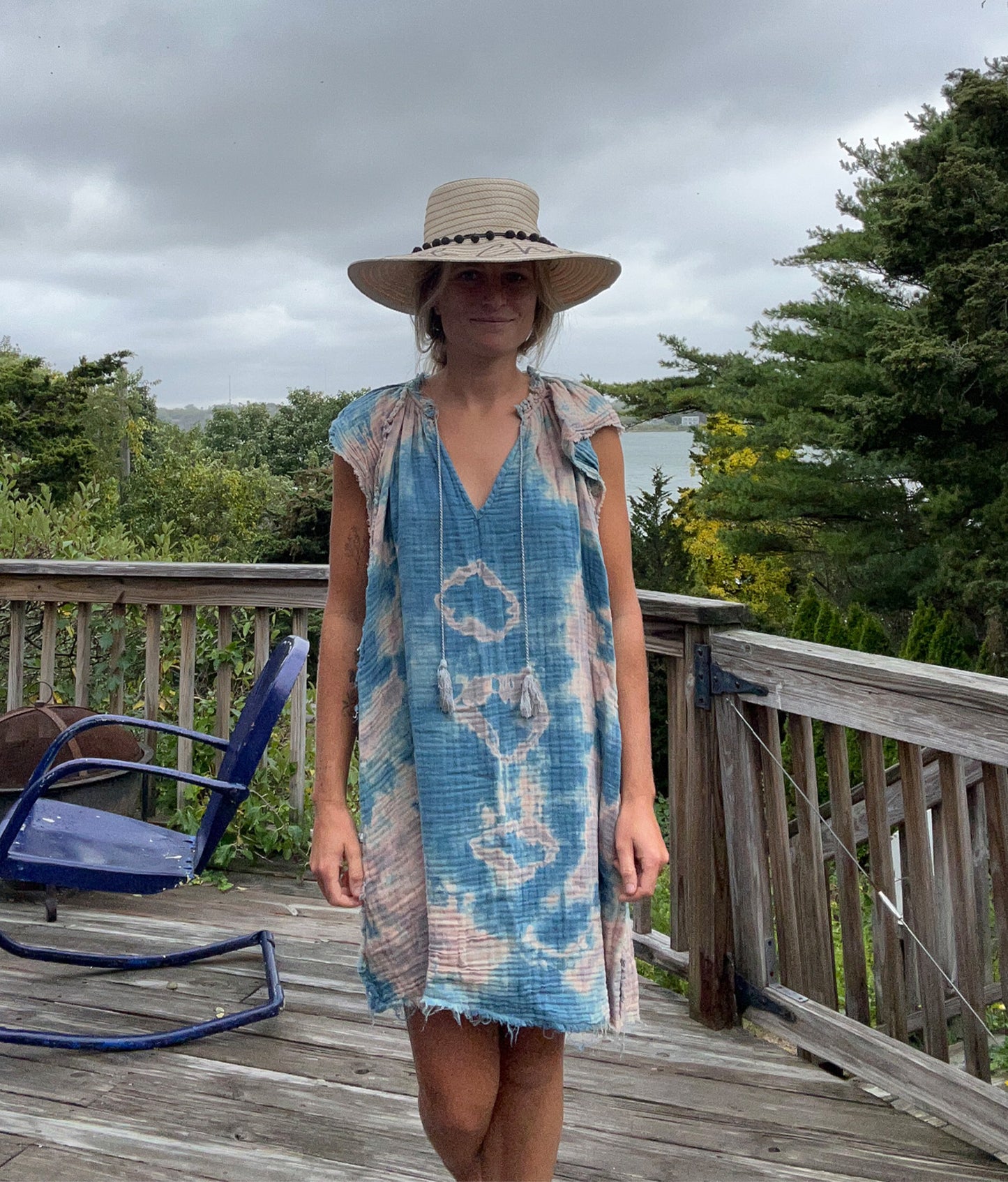 Indigo Gauze Dress