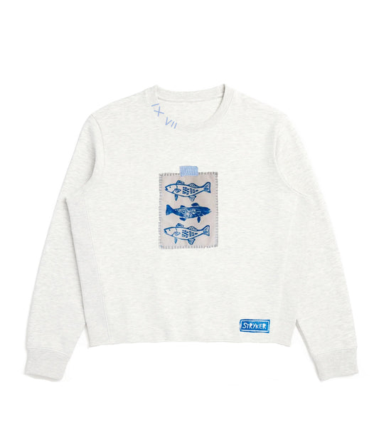 Striper Crewneck, Ash Grey - PREORDER 10/27