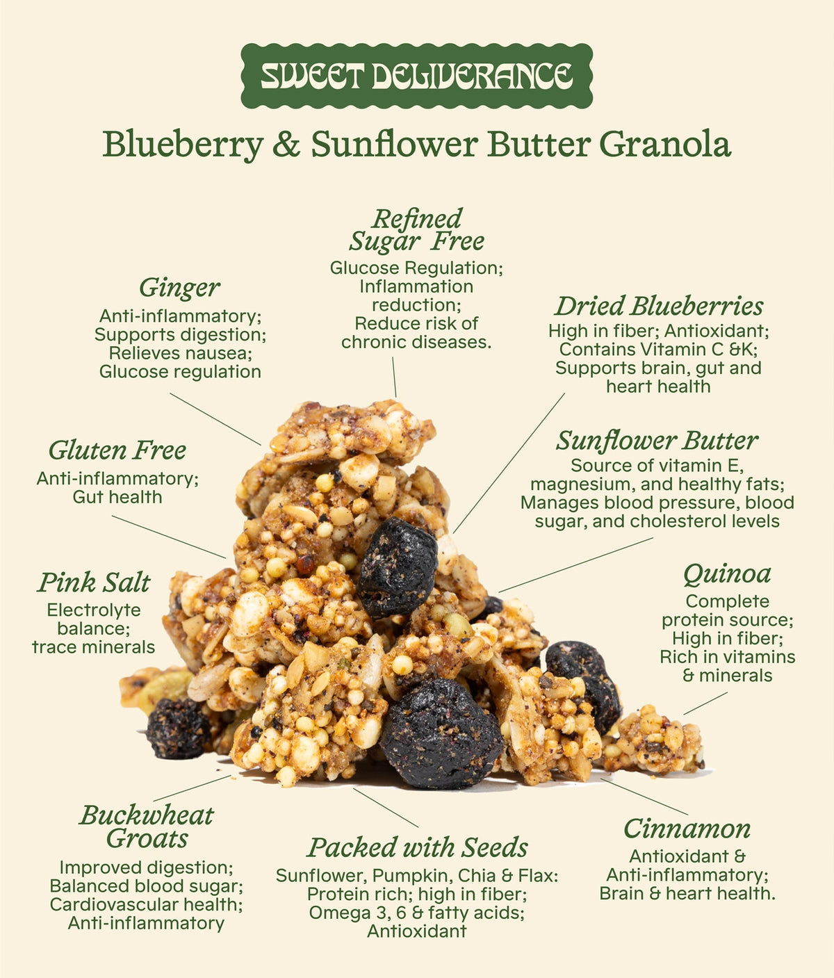Blueberry & Sunflower Butter Granola